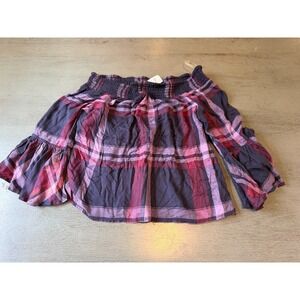 NWT black purple off the shoulder IVY + MAIN long sleeve shirt size medium